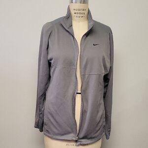 Nike Men's Gray Full-Zip Jacket, Fitdry, Size L